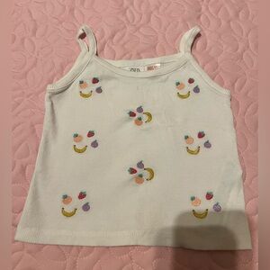 Zara ribbed fruit tank top size 2-3T